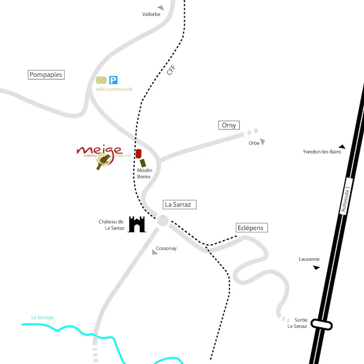 Plan d'accès à Batinat
